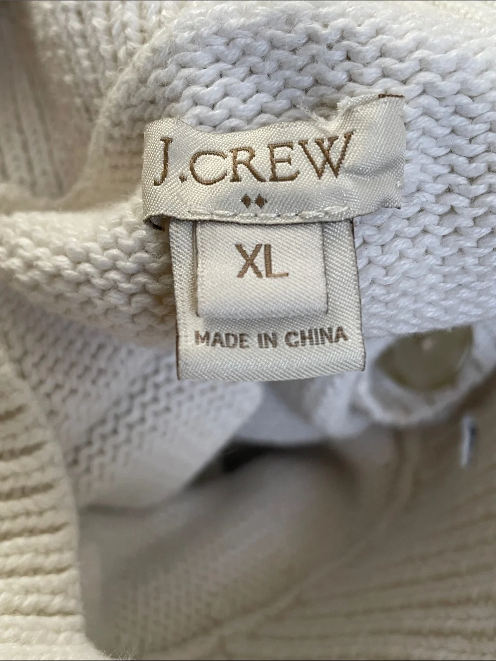 J. Crew Cream Shawl-Collar Cardigan with Button Front
